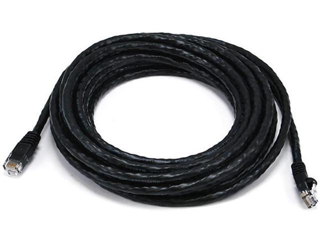 Monoprice Cat6 Ethernet Patch Cable - 20 Feet - Black Network Internet Cord - RJ45, Stranded, 550Mhz, UTP, Pure Bare Copper Wire, 24AWG
