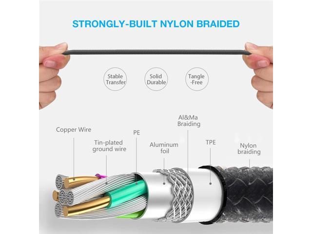 Multi Charging Cable, 4ft 2Pack Multi Phone Charger Cable Braided Universal 3 in 1 Charging Cord Extra Long Multiple USB Cable with USB C, Micro...