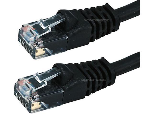 Monoprice Cat6 Ethernet Patch Cable - 20 Feet - Black Network Internet Cord - RJ45, Stranded, 550Mhz, UTP, Pure Bare Copper Wire, 24AWG