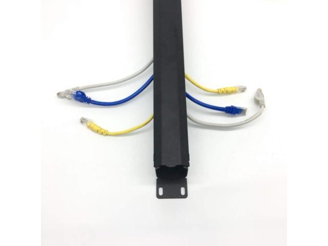 2 Pack- All Metal 19 Inch Cable Manager Horizontal Rack Mount Organizer with 12 Big Slots Cable Management System (1UCM12S2PC)