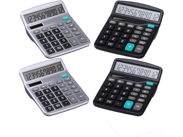 Lichamp Desk Calculators with Big Buttons and Large Display, 4 Bulk Pack