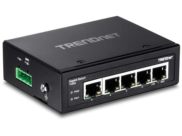 TRENDnet 8-Port Hardened Industrial Gigabit DIN-Rail Switch, 16 Gbps Switching Capacity,IP30 Rated Metal Housing (-40 to 167 ºF),DIN-Rail & Wall...