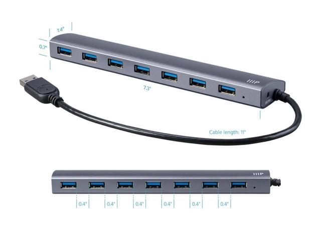 Monoprice USB 3.0 Hub With AC Adapter 7-port, Aluminum