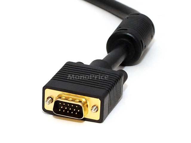 Monoprice Super VGA Cable - 25 Feet - Black Male to Female With Ferrites For In-Wall Installation Gold Plated, CL2 Rated