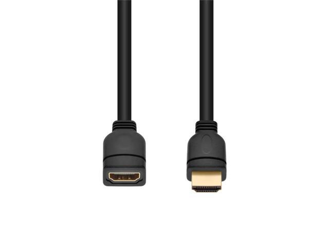 8-inch 28AWG High Speed Male to Female HDMI Port Saver - Black
