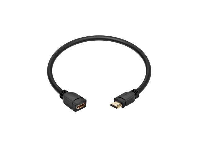 8-inch 28AWG High Speed Male to Female HDMI Port Saver - Black