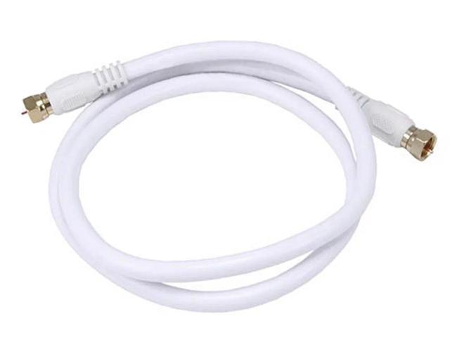 Monoprice 3ft RG6 (18AWG) 75Ohm, Quad Shield, CL2 Coaxial Cable with F Type Connector - White
