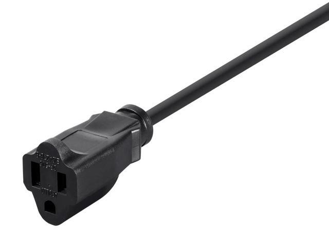 Monoprice 1ft 16AWG Power Extension Cord Cable, 13A (NEMA 5-15P to NEMA 5-15R)