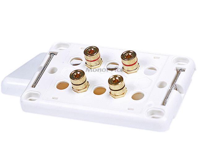 Monoprice High Quality Banana Binding Post Wall Plate For 2 Speaker - Coupler Type