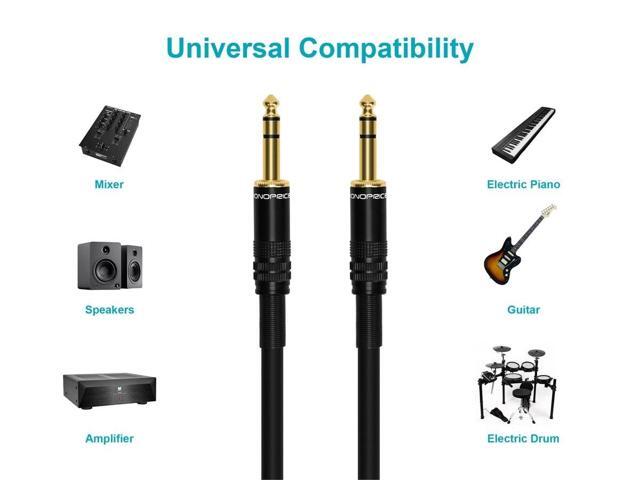 Monoprice Premier Series 1/4 Inch (TRS) Male to Male Cable Cord - 35 Feet- Black 16AWG (Gold Plated)