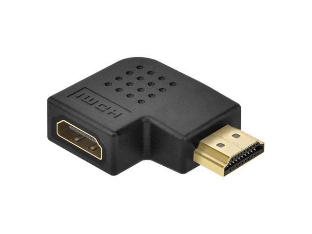 Monoprice HDMI Right Angle Port Saver Adapter (Male to Female), 90-Degree, Vertical Flat Left