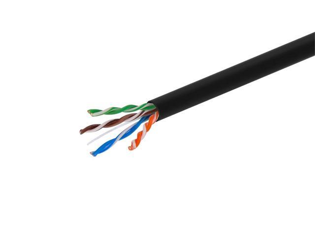 Monoprice Cat5e Ethernet Bulk Cable - Network Internet Cord - Solid, 350Mhz, UTP, CMR, Riser Rated, Pure Bare Copper Wire, 24AWG, 1000ft, Black