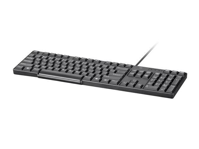 Monoprice USB Keyboard - Black, Spill Resistant Membrane, Comfortable, Standard Layout - Workstream Collection