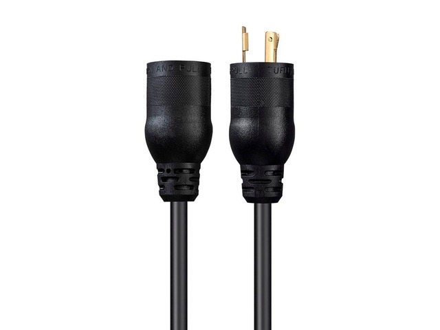 Monoprice Heavy Duty Extension Cord - 10 Feet - Black Locking Connectors - NEMA L5-20P to NEMA L5-20R, 12AWG, 20A, SJT, 125V