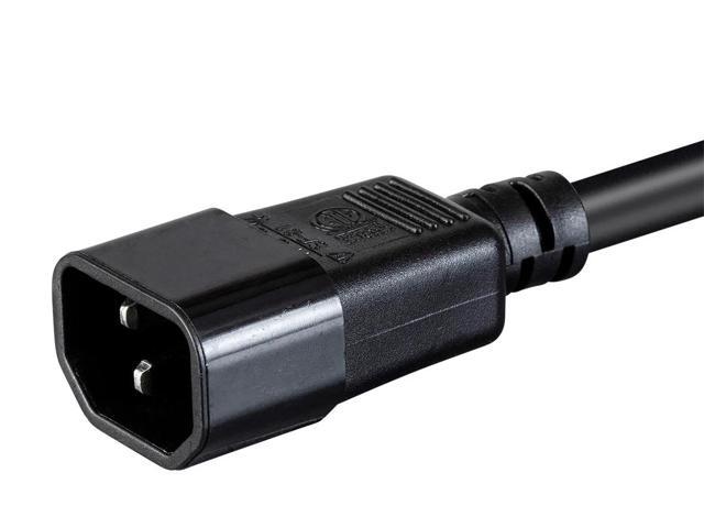 Monoprice Power Cord - 6 Feet - Black IEC 60320 C19 to IEC 60320 C14, 16AWG, 10A, SJT, 100-250V