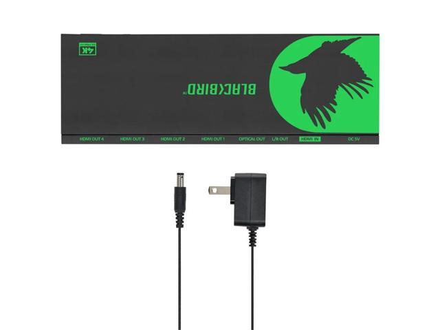 Monoprice Blackbird 4K 1x4 HDMI Splitter Supports HDMI 2.0 HDCP 2.2 4K@60Hz YCbCr 4:4:4 Featuring 4K to 1080p Downscaling - image 6