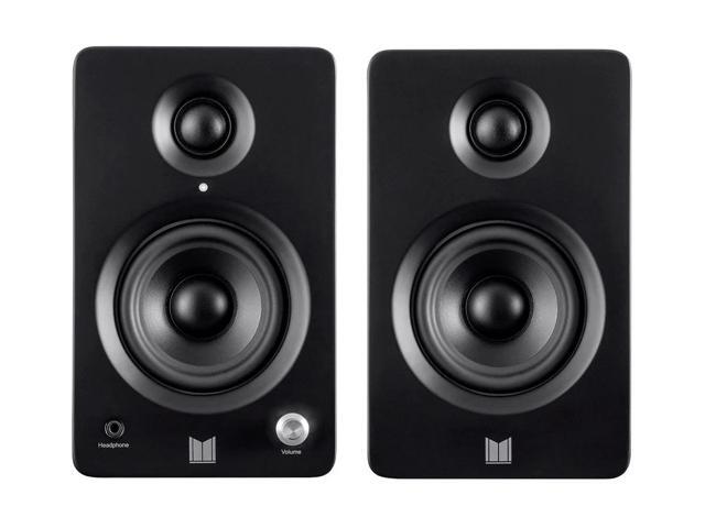 Monolith MM-3 Powered Multimedia Speakers - Black (Pair) With AptX Bluetooth, Fron Headphone Jack, Digital Calss D