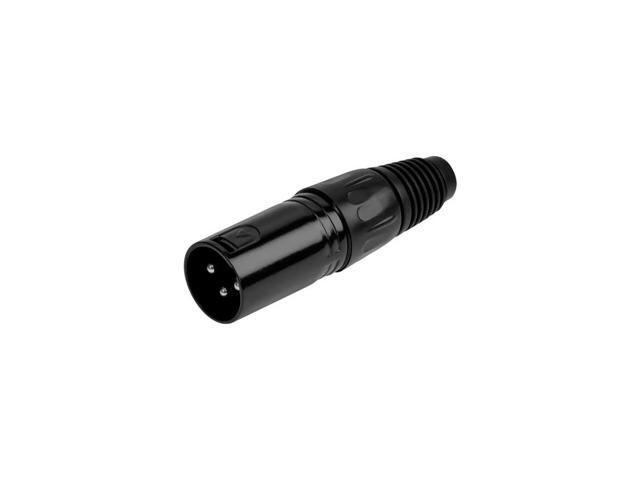 Monoprice 3-Pin Male DMX Connector - Black Anodized Aluminum With Plastic Cap And Rubber Strain Relief Boot
