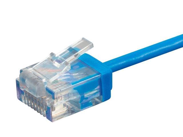 Monoprice Cat6 Ethernet Patch Cable - 5 Feet - Blue Stranded, 550MHz, UTP, Pure Bare Copper Wire, 32AWG - Micro SlimRun Series