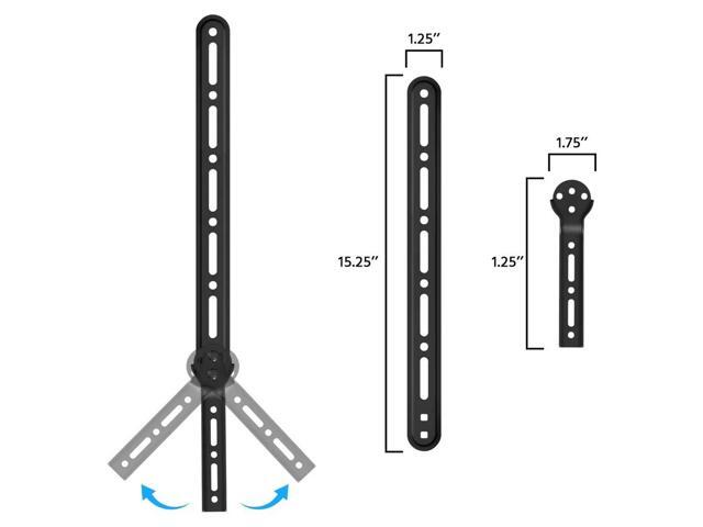 Monoprice Universal Soundbar Bracket With Adjustable Arms, Fits Displays 23in to 65in, Soundbars Up to 33lbs