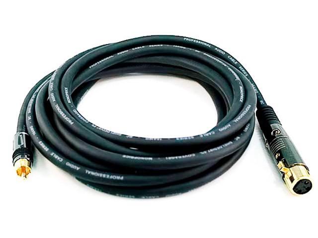 Monoprice 15ft Premier Series XLR Female to RCA Male Cable, 16AWG (Gold Plated)