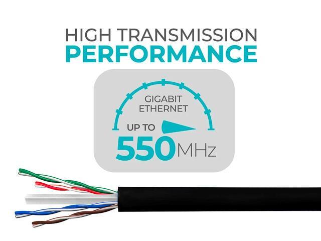 Monoprice Cat6 Ethernet Bulk Cable - 500 Feet - Black, Solid, 550MHz, UTP, CMR, Riser-Rated, Pure Bare Copper Wire, 23AWG (UL)(TAA)