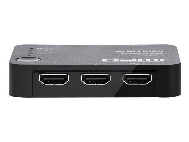 Monoprice Blackbird 4K 5x1 HDMI 2.0 Switch, HDR, HDR10, 18G, HDCP 2.2, Dolby Vision, 4K@60Hz, Hybrid Log-Gamma, 5 Inputs 1 Output, With IR Controler