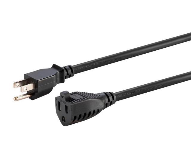 Monoprice Extension Cord - 50 Feet - Black Outdoor NEMA 5-15P to NEMA 5-15R, 14AWG, 15A, 125V, 3-Prong, For Powering Computers, Monitors, and...