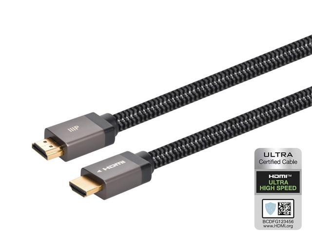 Monoprice 8K Braided HDMI 2.1 Cable - 3 Feet - Black Certified Ultra High Speed, 8k@60Hz, 48Gbps, Compatible With Sony PS5 / PS 5 Digital Edition...
