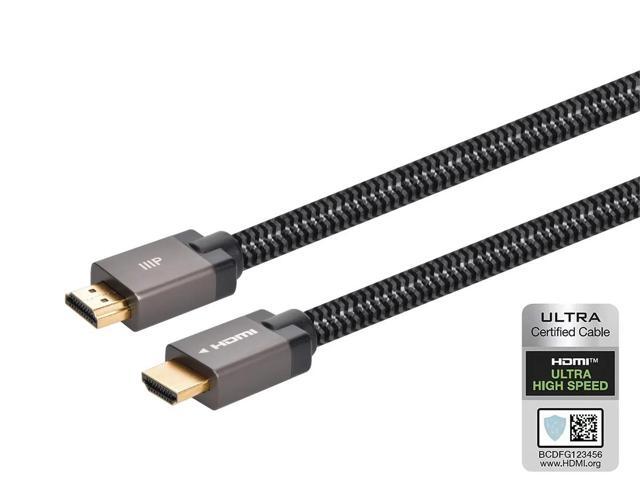 Monoprice 8K Certified Braided Ultra High Speed HDMI 2.1 Cable - 15 Feet - Black (5 Pack) 48Gbps, Compatible With Sony PS 5, PS 5 Digital Edition,...