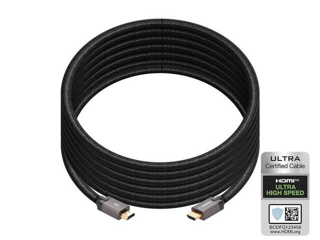 Monoprice 8K Certified Braided Ultra High Speed HDMI 2.1 Cable - 15 Feet - Black (5 Pack) 48Gbps, Compatible With Sony PS 5, PS 5 Digital Edition,...