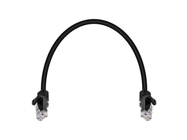 Monoprice Cat6 Ethernet Patch Cable - 1 Feet - Black (12 Pack) Snagless RJ45, 550MHz, UTP, Pure Bare Copper Wire, 24AWG - FLEXboot Series