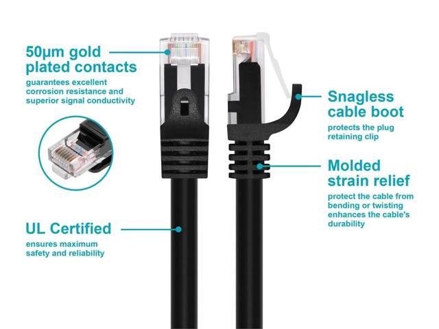 Monoprice Cat6 Ethernet Patch Cable - 1 Feet - Black (12 Pack) Snagless RJ45, 550MHz, UTP, Pure Bare Copper Wire, 24AWG - FLEXboot Series
