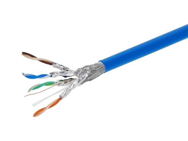 Monoprice Cat8 Network Cable - 250 Feet Bulk - Blue 2GHz, S/FTP Shielded, Solid, 22AWG, 40G, Bare Copper, For Ethernet Switch, Modem, Router -...