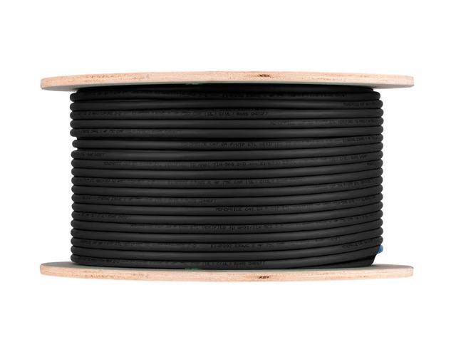 Monoprice Cat8 Network Cable - 250 Feet Bulk - Black 2GHz, S/FTP Shielded, Solid, 22AWG, 40G, Bare Copper, For Ethernet Switch, Modem, Router -...