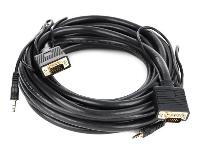 Monoprice Super VGA Cable - 25 Feet - HD15 Male/Male with Stereo Audio and Triple Shielding (Gold Plated)