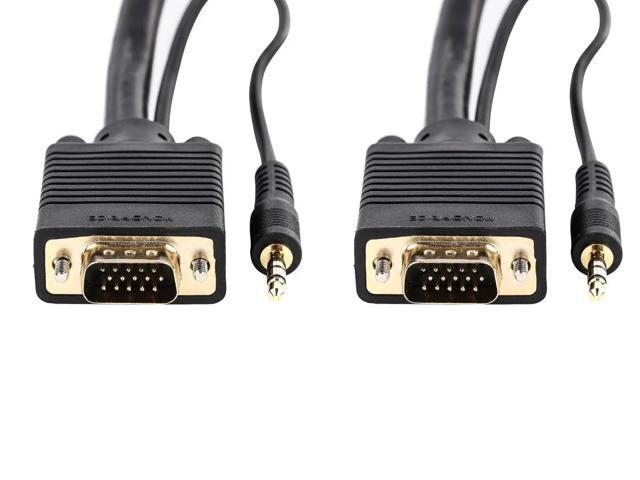 Monoprice Super VGA Cable - 25 Feet - HD15 Male/Male with Stereo Audio and Triple Shielding (Gold Plated)