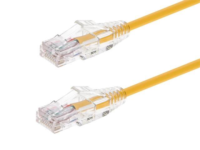 Monoprice Cat6 Ethernet Patch Cable - 1 Feet - Yellow Network Internet Cord - Snagless RJ45 Stranded 550MHz UTP CMR Riser Rated Pure Bare Copper...