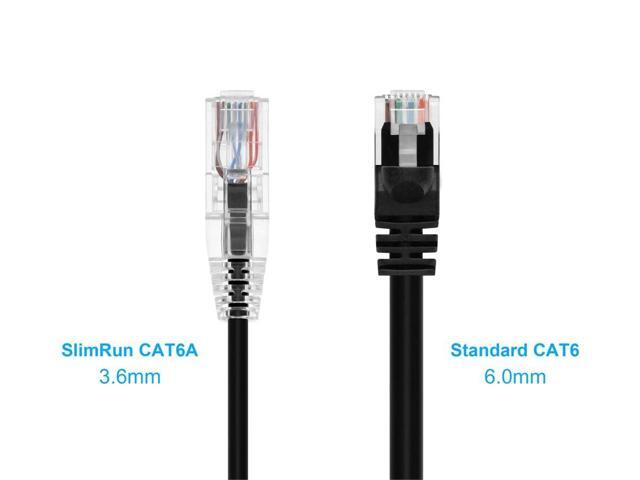 Monoprice Cat6 Ethernet Patch Cable - 1 Feet - Black Network Internet Cord - Snagless RJ45 Stranded 550MHz UTP CMR Riser Rated Pure Bare Copper...