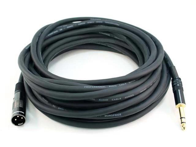 Monoprice XLR Male to 1/4in TRS Male Cable - 35 Feet 16AWG, Gold Plated - Premier Series