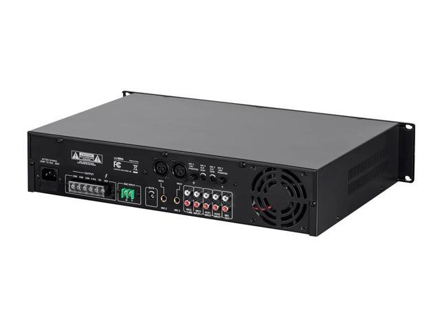 Monoprice Commercial Audio 60W 5ch 100/70V Mixer Amp with Microphone Priority (NO LOGO) - image 2