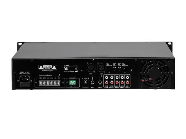 Monoprice Commercial Audio 60W 5ch 100/70V Mixer Amp with Microphone Priority (NO LOGO) - image 4