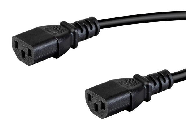 Monoprice Heavy Duty Splitter Power Cord - 2 Feet - Black IEC 60320 C20 to 2x IEC 60320 C13, 14AWG, 15A, SJTW, 100-250V