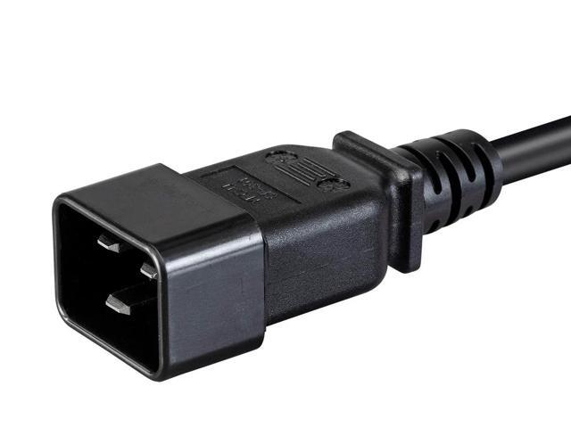 Monoprice Heavy Duty Splitter Power Cord - 2 Feet - Black IEC 60320 C20 to 2x IEC 60320 C13, 14AWG, 15A, SJTW, 100-250V
