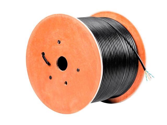 Monoprice Cat6 Ethernet Bulk Cable - Network Internet Cord - Stranded, 550Mhz, UTP, Pure Bare Copper Wire, Outdoor, 23AWG, 1000ft, Black