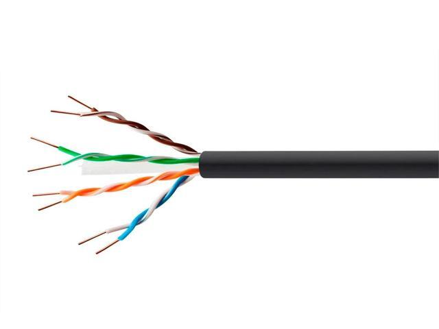 Monoprice Cat6 Ethernet Bulk Cable - Network Internet Cord - Stranded, 550Mhz, UTP, Pure Bare Copper Wire, Outdoor, 23AWG, 1000ft, Black