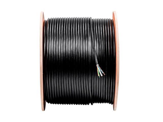 Monoprice Cat6 Ethernet Bulk Cable - Network Internet Cord - Stranded, 550Mhz, UTP, Pure Bare Copper Wire, Outdoor, 23AWG, 1000ft, Black