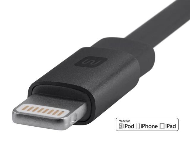 Monoprice Apple MFi Certified Flat Lightning to USB Charge & Sync Cable - 3 Feet - Black iPhone X, 8, 8 Plus, 7, 7 Plus, 6, 6 Plus, 5S - Cabernet...