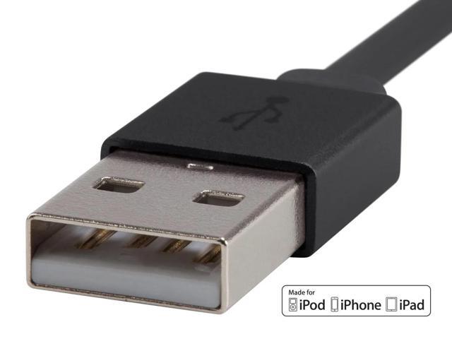 Monoprice Apple MFi Certified Flat Lightning to USB Charge & Sync Cable - 3 Feet - Black iPhone X, 8, 8 Plus, 7, 7 Plus, 6, 6 Plus, 5S - Cabernet...