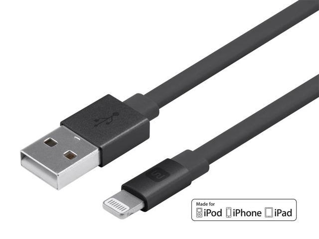 Monoprice Apple MFi Certified Flat Lightning to USB Charge & Sync Cable - 3 Feet - Black iPhone X, 8, 8 Plus, 7, 7 Plus, 6, 6 Plus, 5S - Cabernet...
